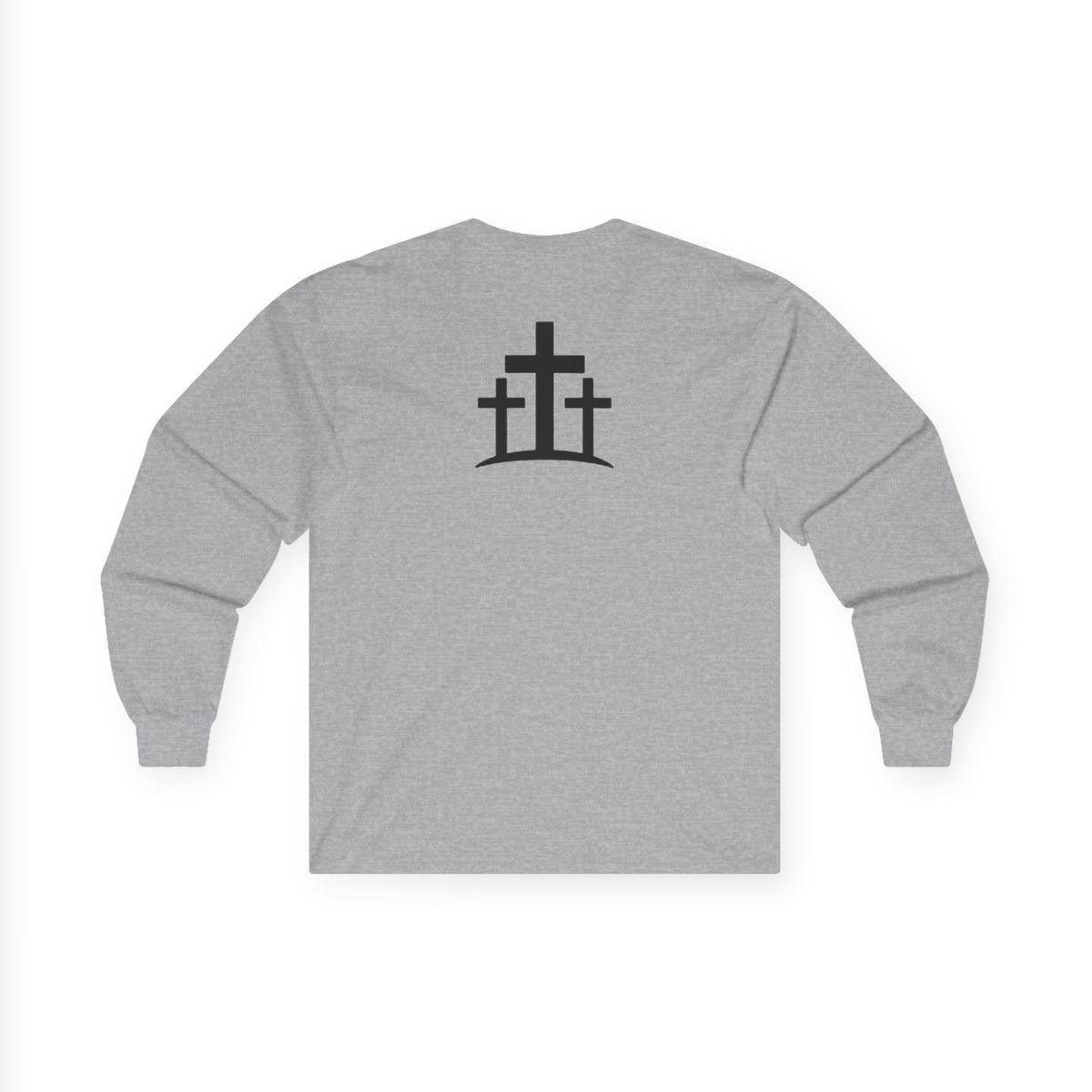 Christian Faith Long Sleeve Tee — “G>V” Front & Triple Cross Back