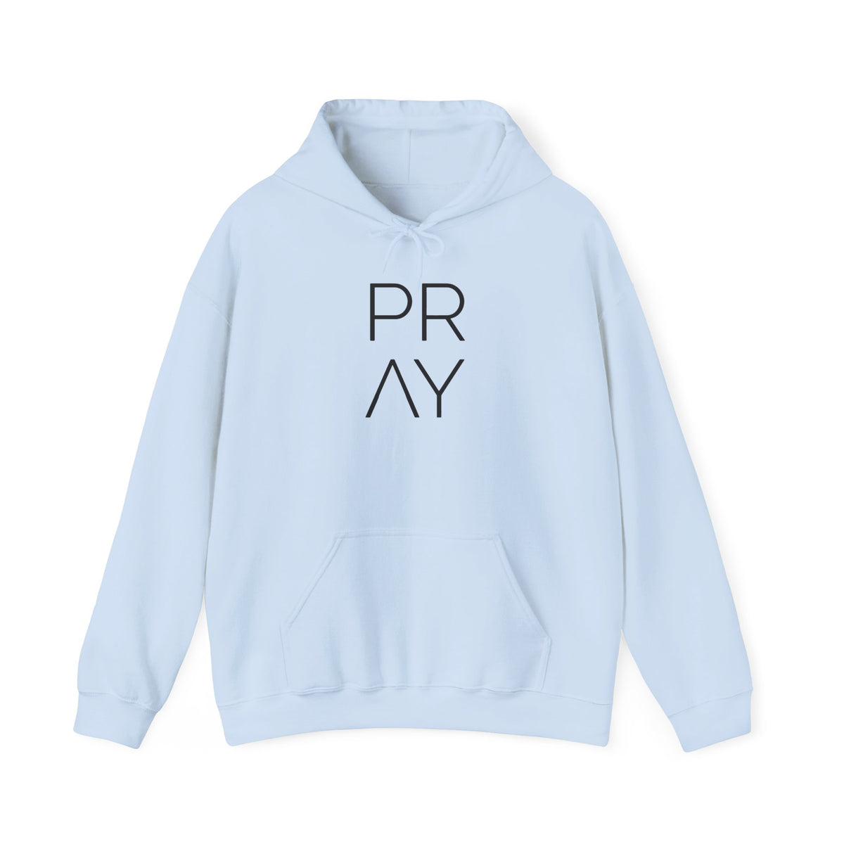 Prayer Minimalist Hoodie — PRAY Vertical Text Spiritual Sweatshirt