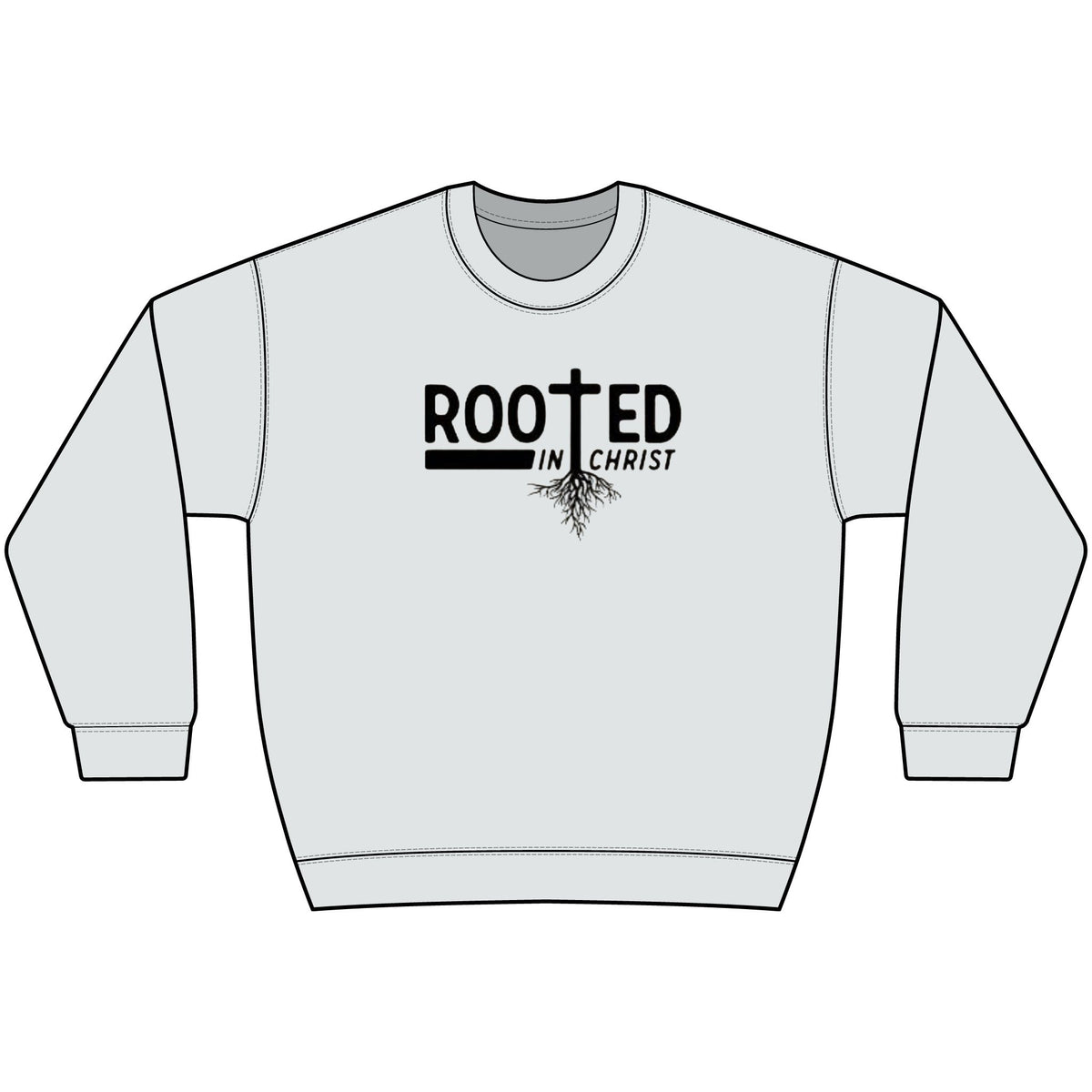 Rooted in Christ Sweatshirt — Christian Crewneck Faith Pullover