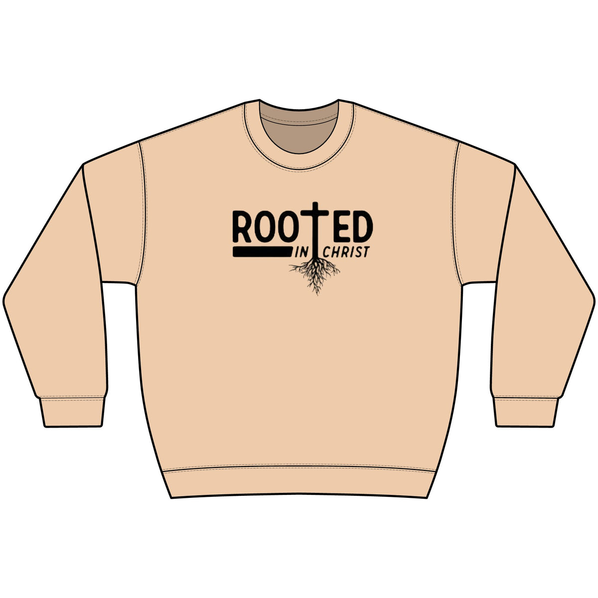 Rooted in Christ Sweatshirt — Christian Crewneck Faith Pullover