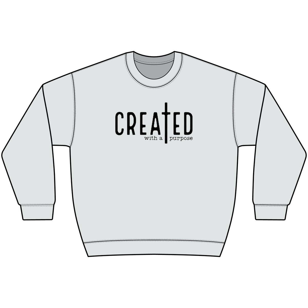 Created With a Purpose Inspirational Crewneck Sweatshirt