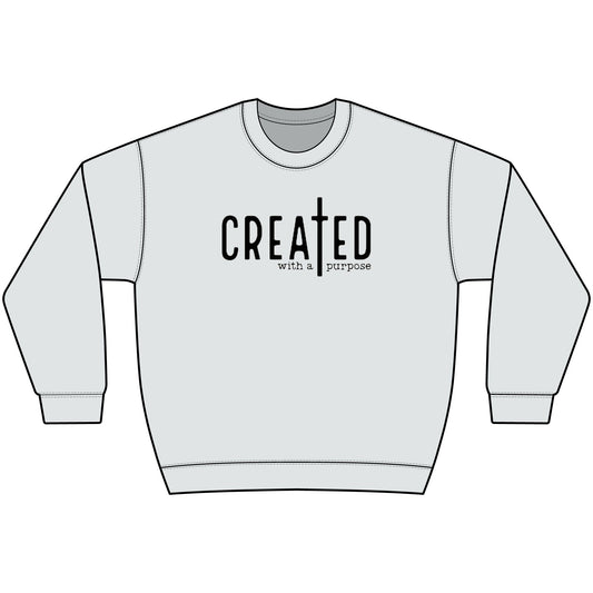 Created With a Purpose Inspirational Crewneck Sweatshirt
