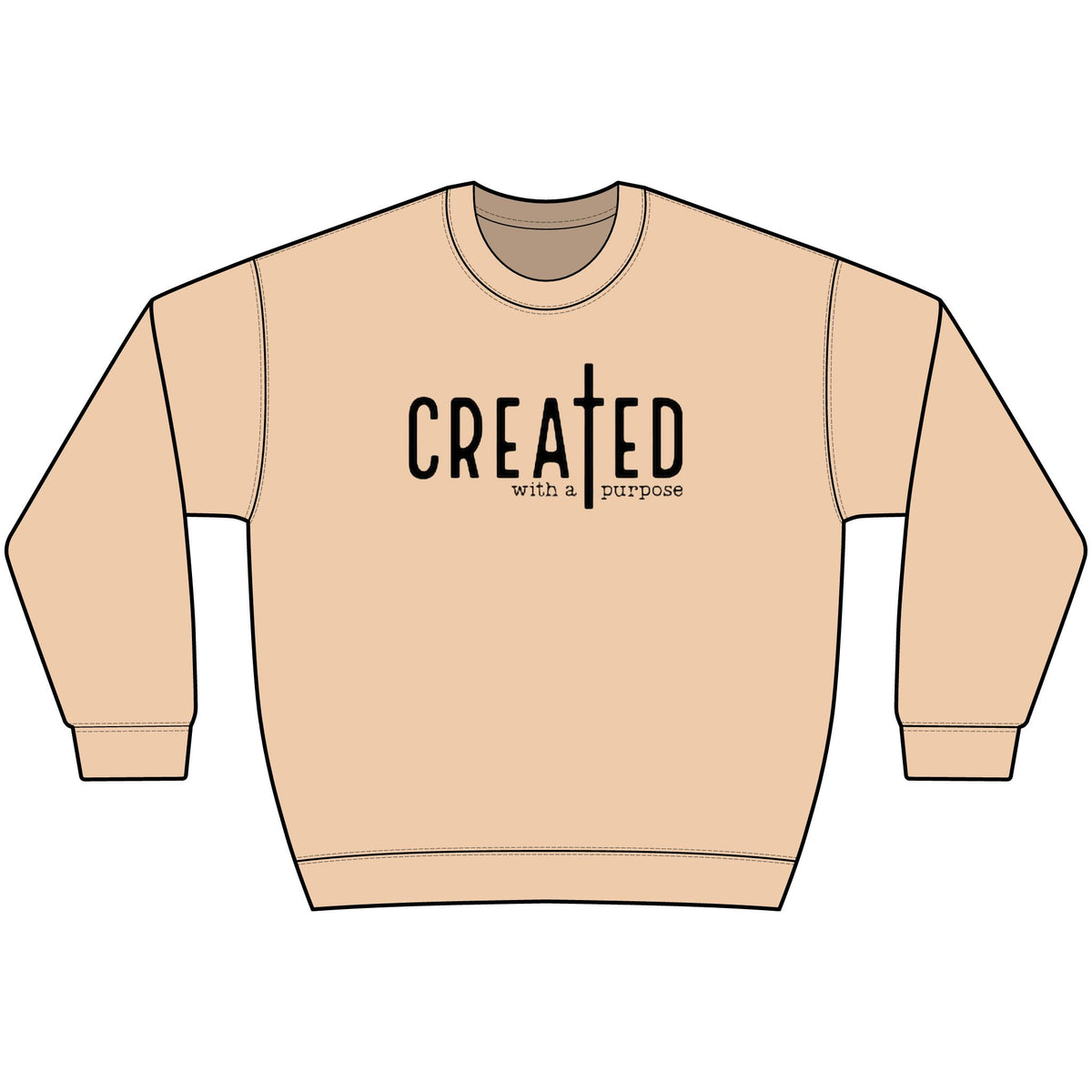 Created With a Purpose Inspirational Crewneck Sweatshirt
