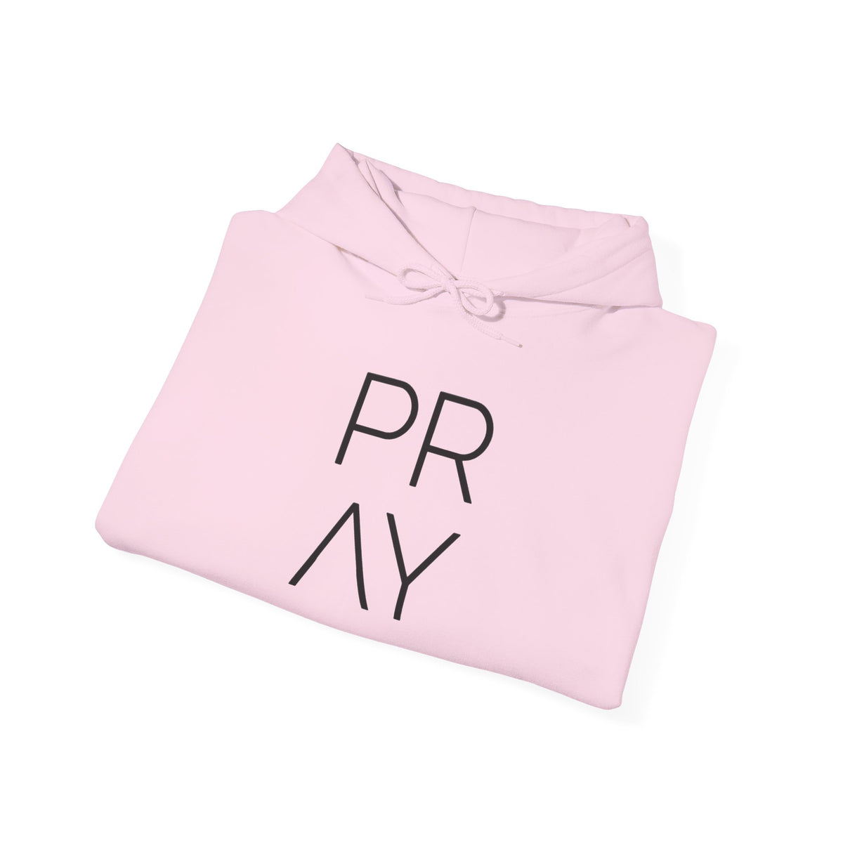 Prayer Minimalist Hoodie — PRAY Vertical Text Spiritual Sweatshirt