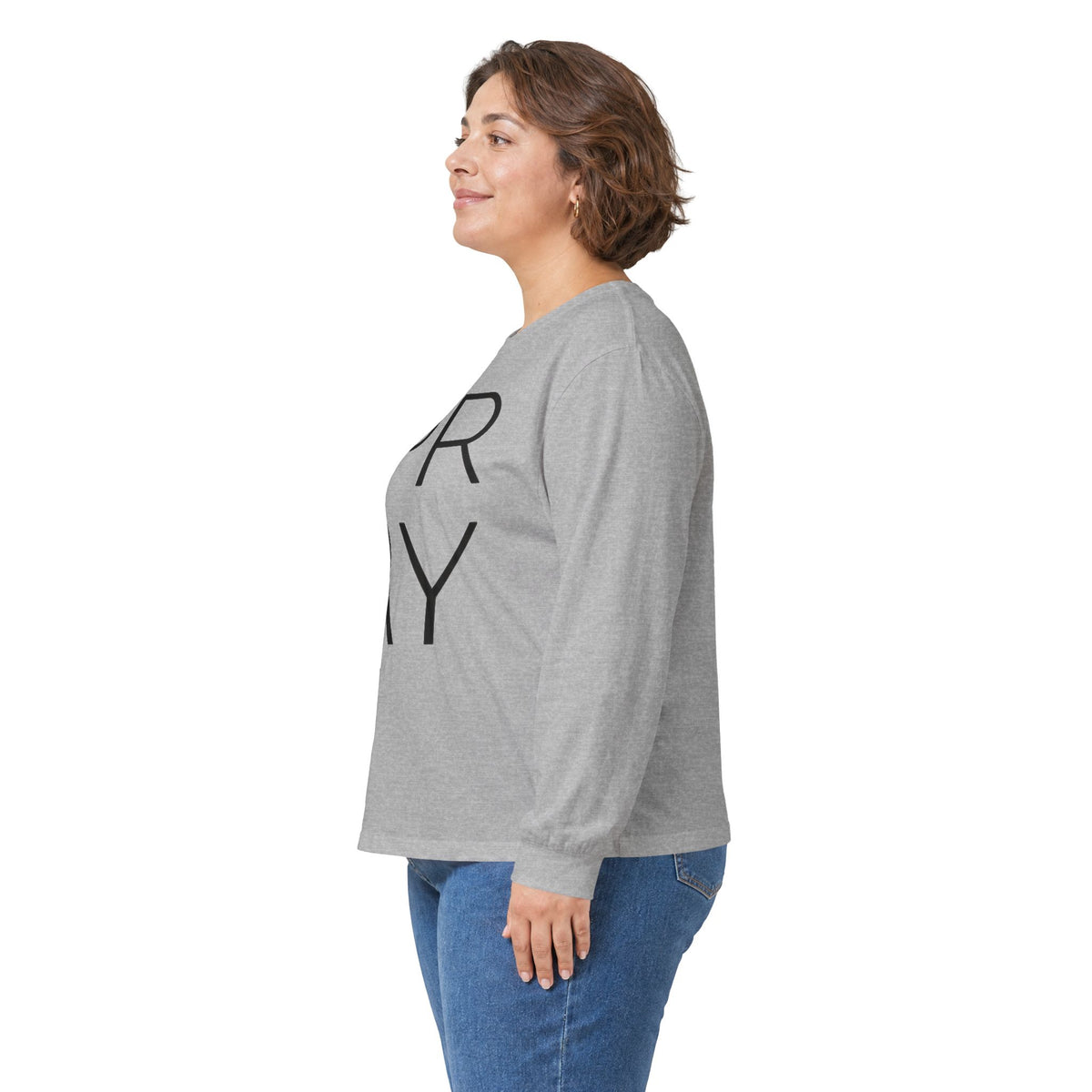 Pray Long Sleeve Tee — Minimal Christian Faith Shirt with Crosses (Back)