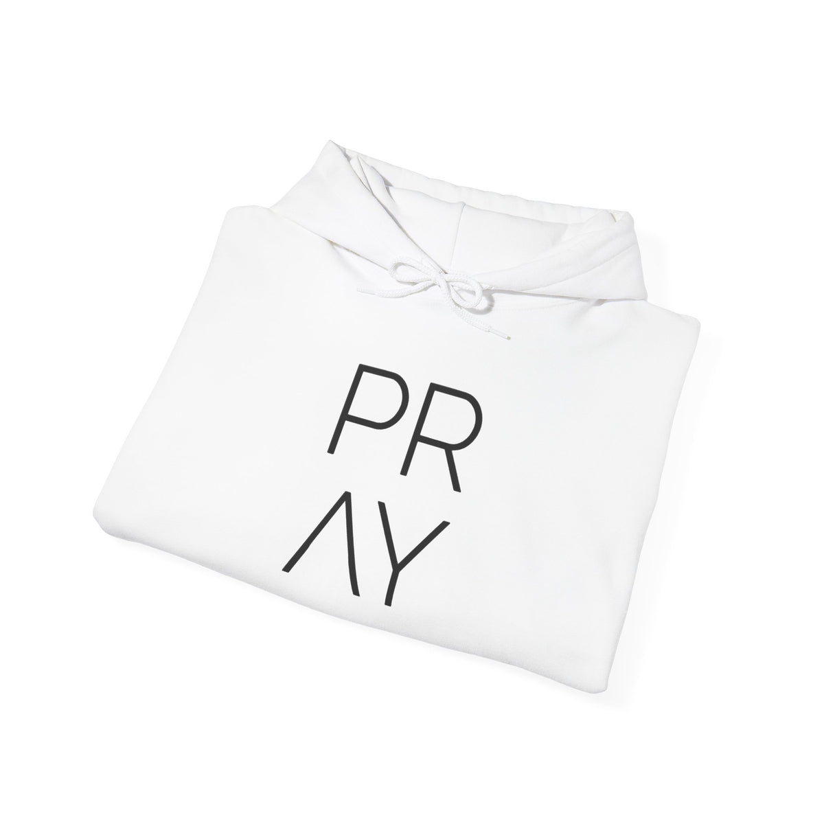 Prayer Minimalist Hoodie — PRAY Vertical Text Spiritual Sweatshirt