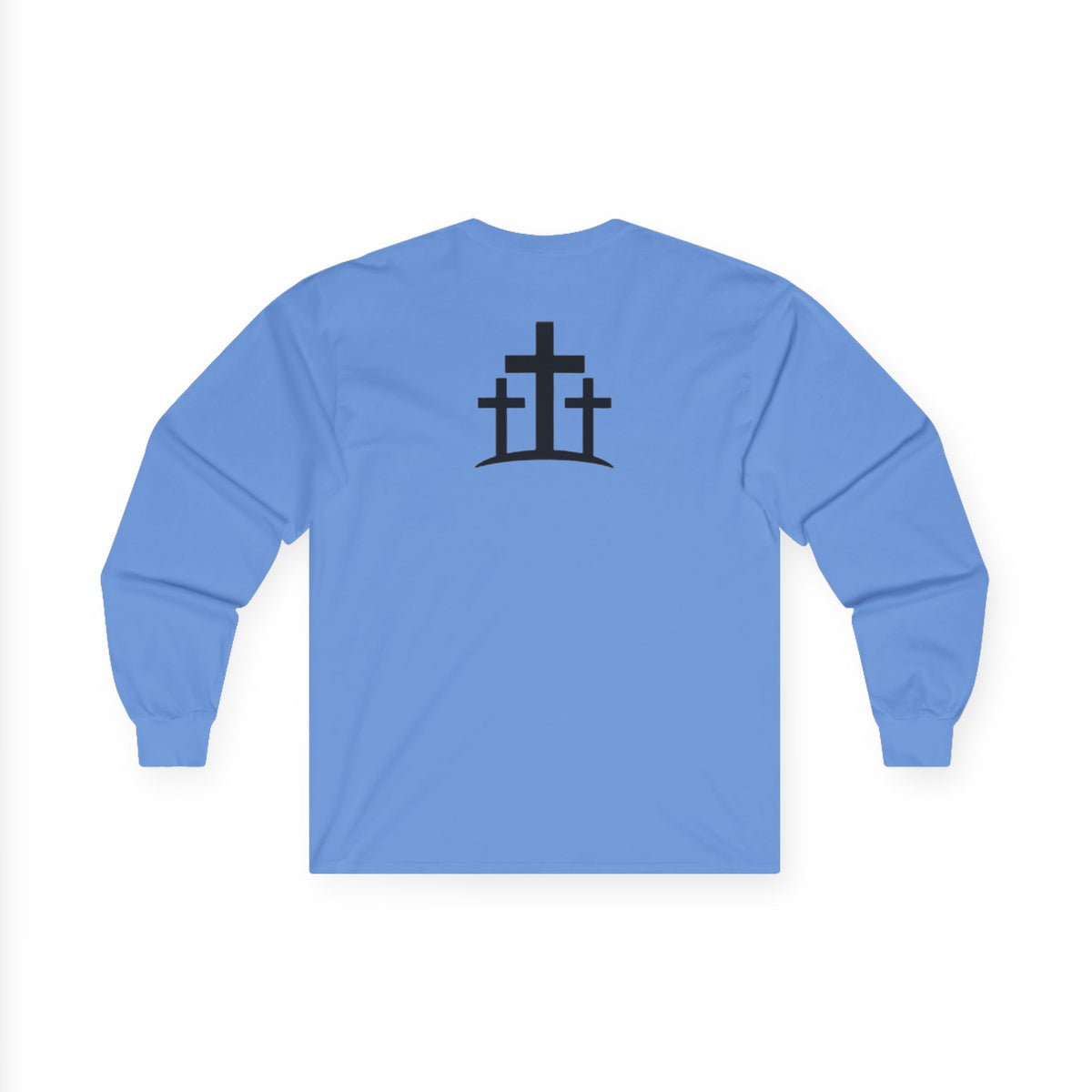 Christian Faith Long Sleeve Tee — “G>V” Front & Triple Cross Back