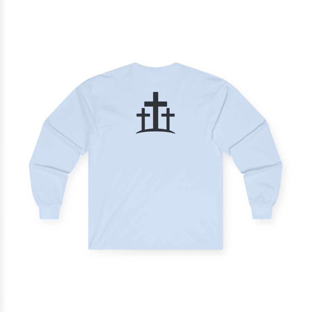 Christian Faith Long Sleeve Tee — “G>V” Front & Triple Cross Back