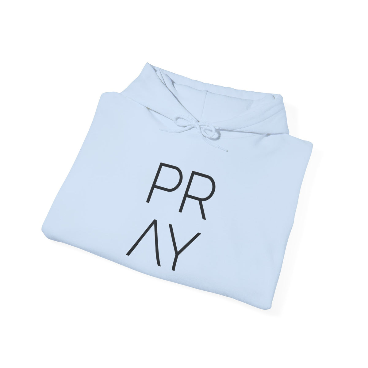 Prayer Minimalist Hoodie — PRAY Vertical Text Spiritual Sweatshirt