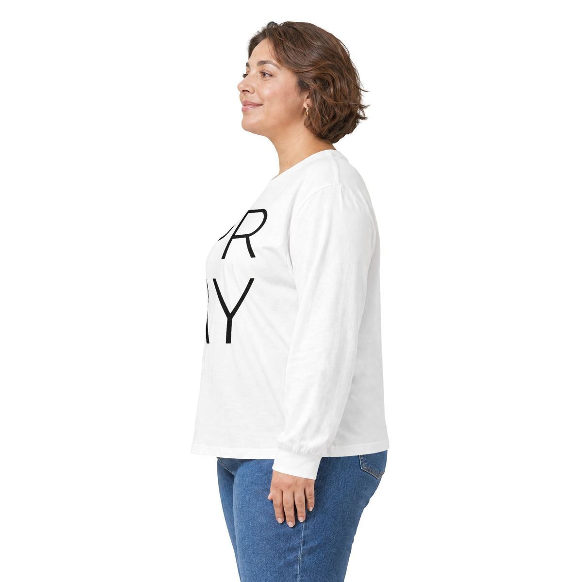 Pray Long Sleeve Tee — Minimal Christian Faith Shirt with Crosses (Back)