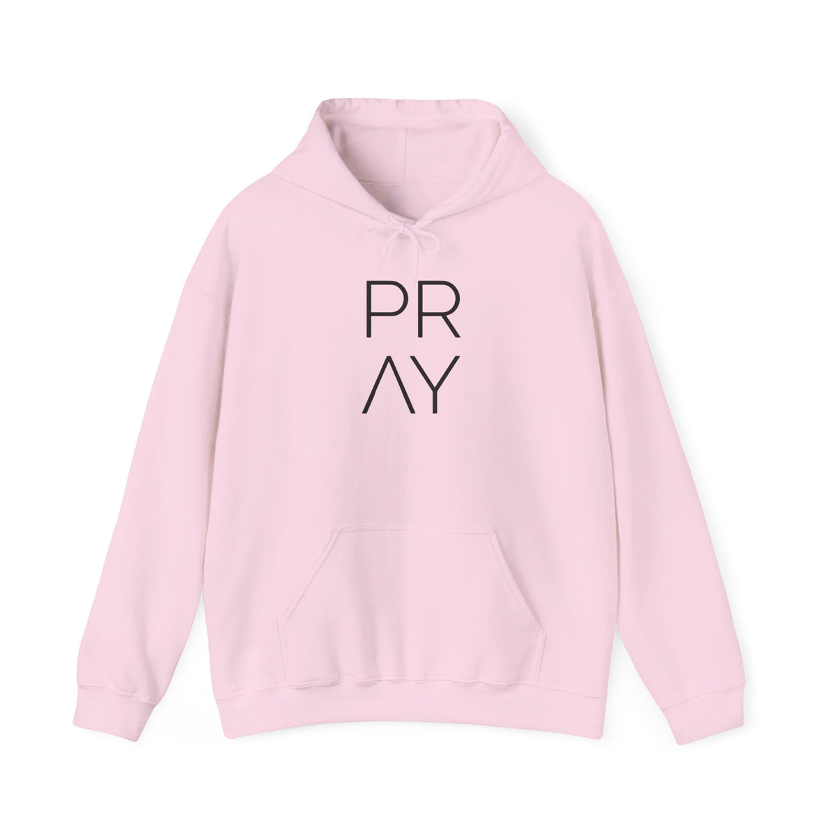 Prayer Minimalist Hoodie — PRAY Vertical Text Spiritual Sweatshirt