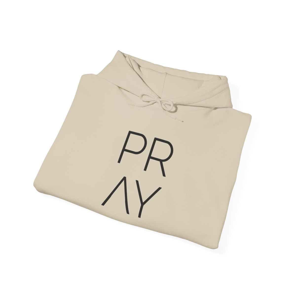 Prayer Minimalist Hoodie — PRAY Vertical Text Spiritual Sweatshirt