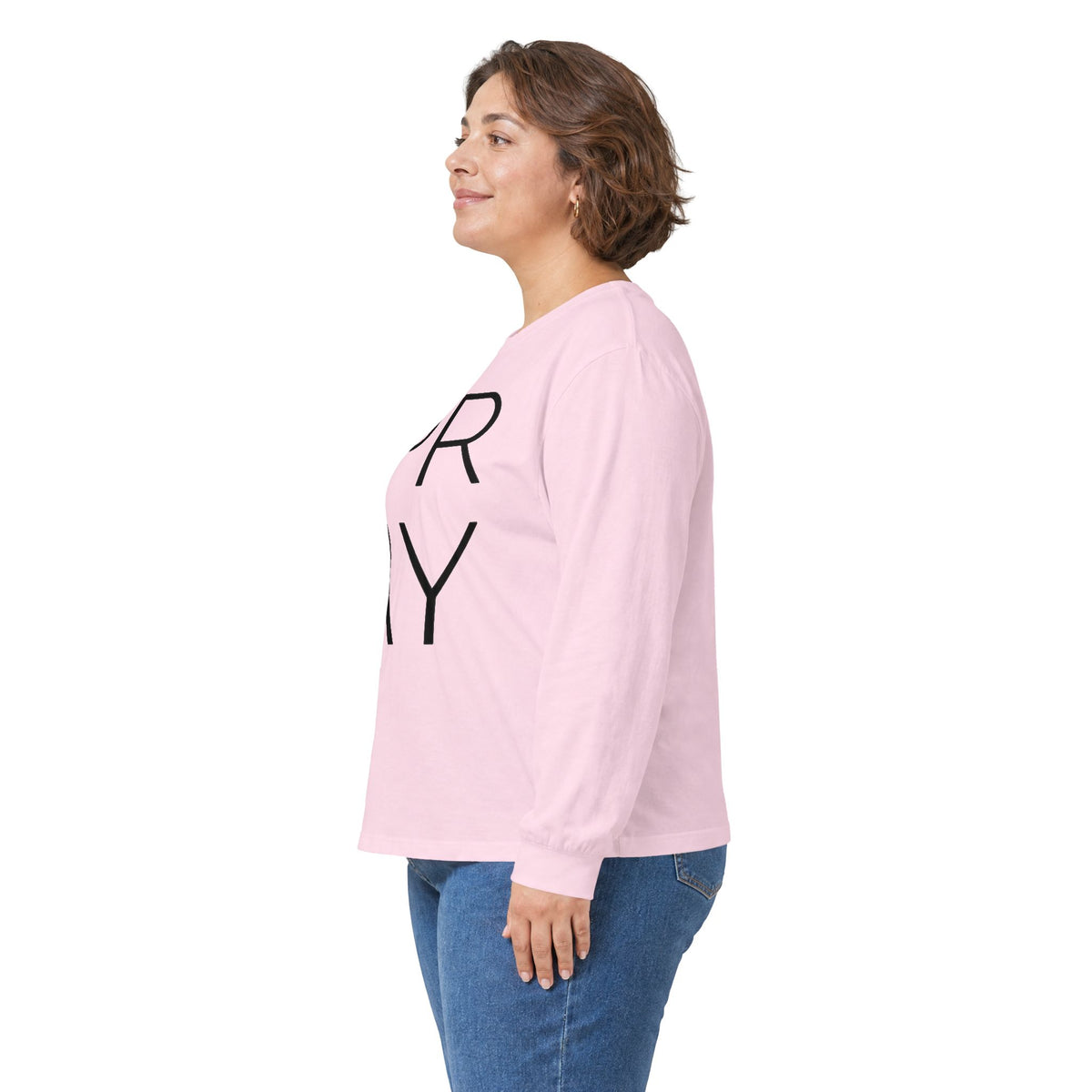 Pray Long Sleeve Tee — Minimal Christian Faith Shirt with Crosses (Back)