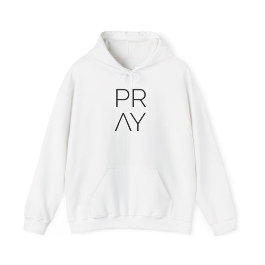 Prayer Minimalist Hoodie — PRAY Vertical Text Spiritual Sweatshirt