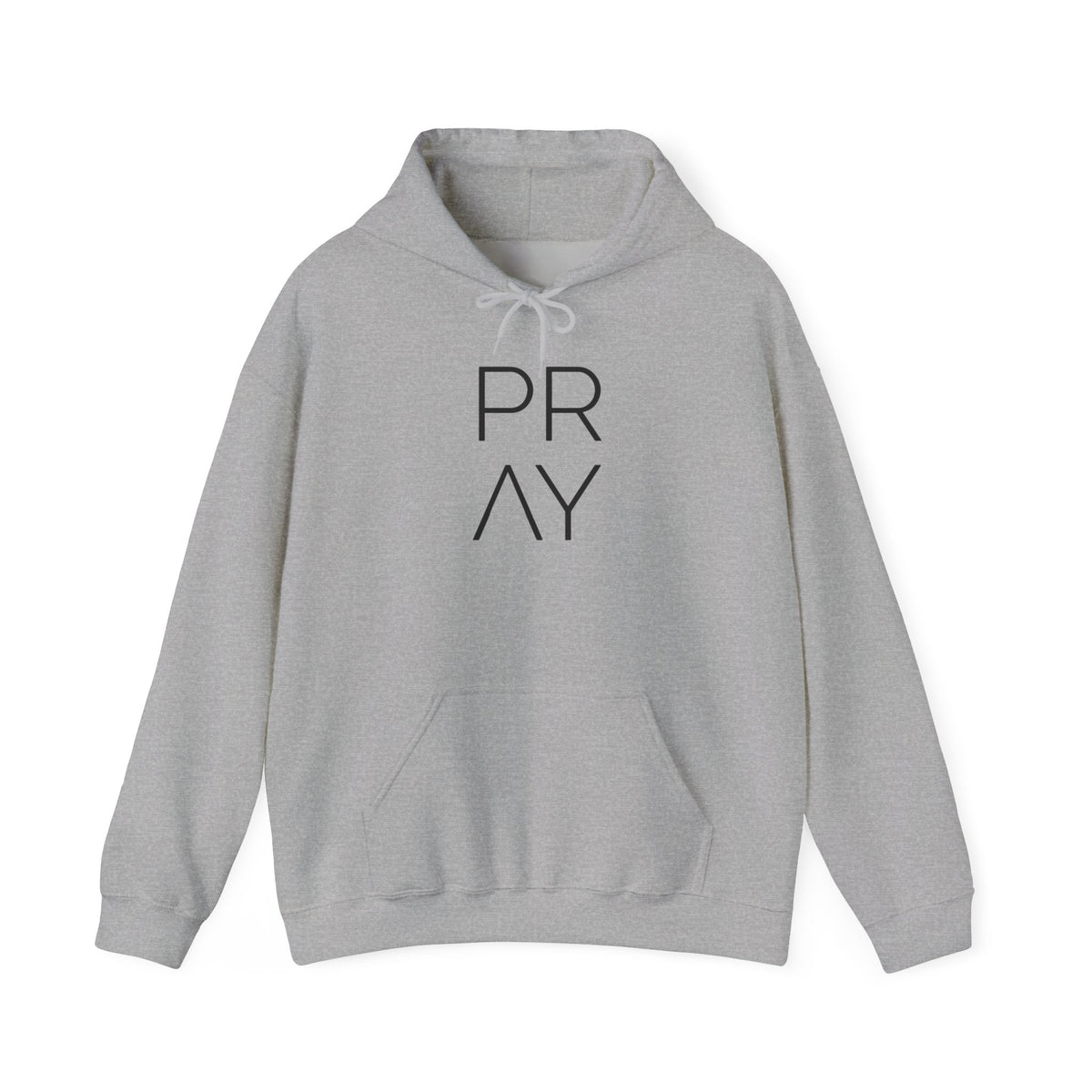 Prayer Minimalist Hoodie — PRAY Vertical Text Spiritual Sweatshirt