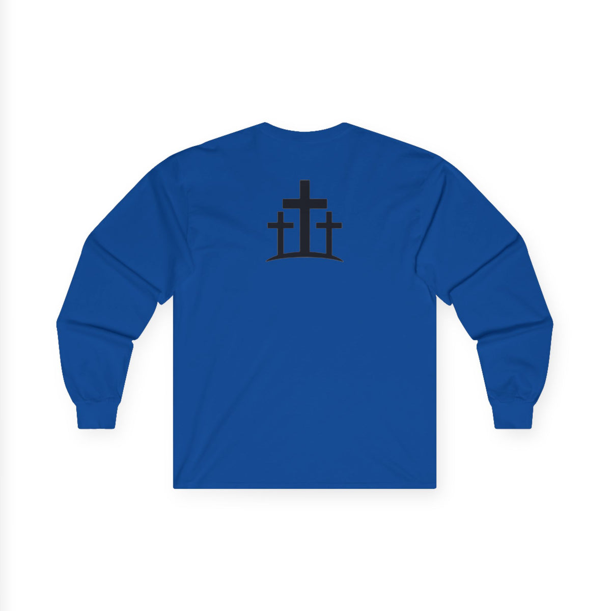 Christian Faith Long Sleeve Tee — “G>V” Front & Triple Cross Back